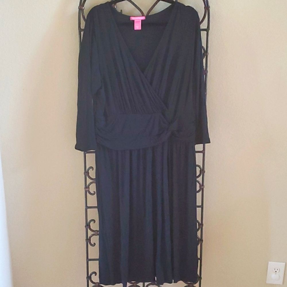 WOMAN WITHIN Black Wrap Dress - Size Large‎